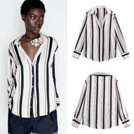 White Stripe Satin Blouse 76324 (AZ)