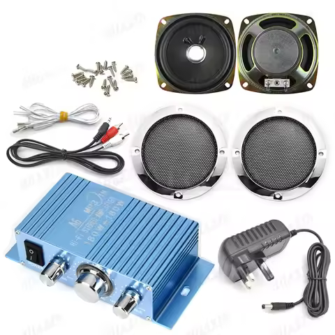 Hi-Fi Audio Stereo Amplifier for Arcade Game, 4inch 8Ohm 5W Speaker, Audio Kit, Raspberry Pi, Multi 