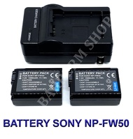 NP-FW50 \ FW50 แบตเตอรี่ \ แท่นชาร์จ \ แบตเตอรี่พร้อมแท่นชาร์จสำหรับกล้องโซนี่ Battery \ Charger \ Battery and Charger For Sony Alpha A3000,A5000,A6000,A6300,A6500,A7,A7II,A7S,A7SII,A7R,A7RII,A33,A35,A37,A55,RX10,RX10II,RX10 III,RX10 IV,NEX-3/5/7