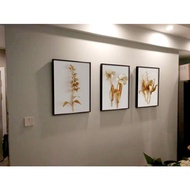 Flower Painting 3D Effect Gold Frame Canvas - Flower Painting 3D Gold Frame