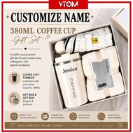 VTOM Coffee Tumbler Custom Name Set For Woman Birthday Present Custom Thermos Tumbler Box Set Custom