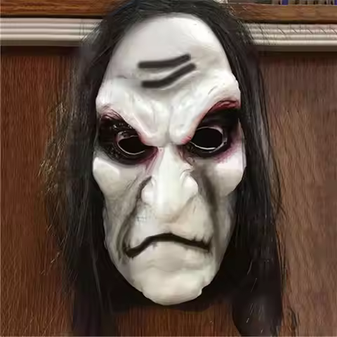 Halloween Zombie Mask Props Grudge Ghost Hedging Zombie Mask Realistic Masquerade Headgear Long Hair