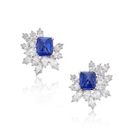 Harry Winston Pair of Sapphire and Diamond Earclips
