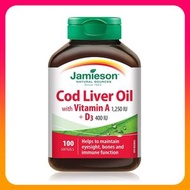 Jamieson - 鱈魚魚肝油含維他命A + D 奧米加3 100 粒 護眼補腦 omega-3 DHA EPA (效期: 08/2028*)