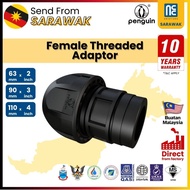 63mm - 100mm Penguin Female Threaded Adaptor PN16 HDPE Compression Poly Pipe Connector Poly Pipe Fit