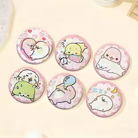 PINK Kawaii M-mamegoma CUTE Baby Enamel Pin Clothing Bag Accessories Brooch Cartoon Science Fiction 