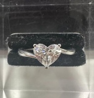 白750相心型鑽石戒指1.1ct (GIA)