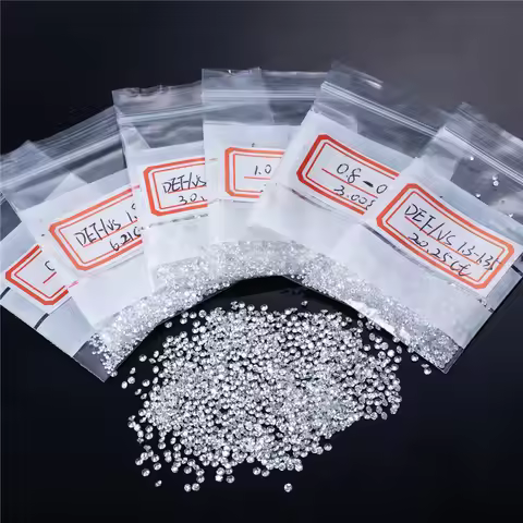 1 Carat 0.9mm ~ 3.0mm Round Melee Lab Grown Diamond Brilliant Full Cut DEF VVS-VS Loose diamonds Who