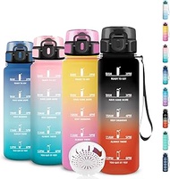 Children's Water Bottle, 0.5 Litre Drinking Bottle, Water Bottle with Time, Leak-Proof, Water Bottle