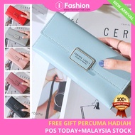 iFASHION Women 4Ever Young Fold Over Wallet Long Purse Pouch Wanita Dompet Panjang Kulit Zip Perempu