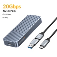 IDsonix ตู้ SSD M.2 NVMe กล่อง SATA คู่โปรโตคอลกล่องฮาร์ดดิสก์10Gbps NVMe PCIE Type C SSD เคสสำหรับ