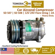 TOMODACHI Compressor Car Aircond Universal SD 507 SD 508 2A Pully 12V 24V Flare Oring Van Kereta | Ready Stock Malaysia