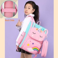 7 8 9 10 11 12 13 tahun Beg Sekolah Troli Beroda School Bag Waterproof Kids Trolley School Bag Primary Trolley Unisex 6 Wheel Staircase Roda Kanak Cute 3D Unicorn School Bags sekolah rendah perempuan girl 防水发光6轮拉杆女孩书包 大号耐用防水男孩背包