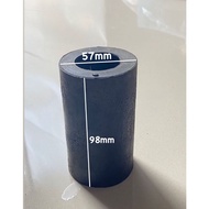 Rubber bearing 57x98 | Diameter 57mm height 98mm thick custom hole/