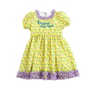 「สินค้าลิขสิทธิ์แท้」Iris kids IKD071-IKH071-IKS076 Violet Lily yellow dress-hair band ชุดเดรสเด็กผู้