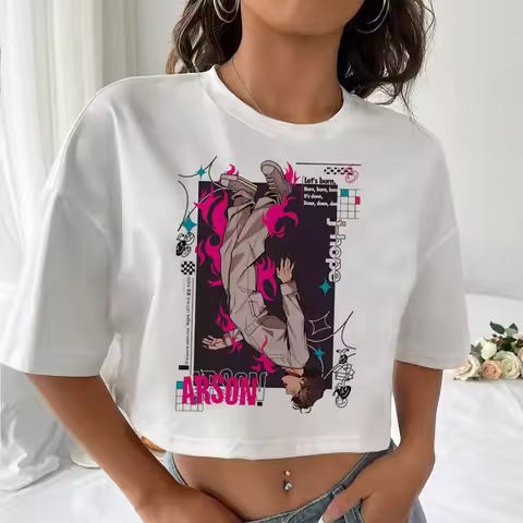 Jhope t shirt women Gothic University Classic hip hop 2000s women top tees anime graphic Retro Color