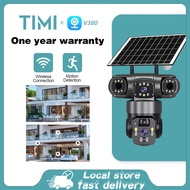 TIMI V380PRO 2 lens 3 lens 12MP 4K solar CCTV and plug-in CCTV support 4GSIM card connection using