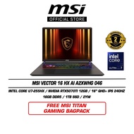 MSI Vector 16 HX AI A2XWHG 046 (16" QHD+ IPS 240Hz | U7-255HX | 16GB DDR5 | 1TB SSD | RTX5070Ti | Wi