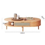 LaFloria® Fujiwara Coffee Table Set/ Coffee Table with Drawers / Wood Coffee Table/ Rattan Coffee Ta