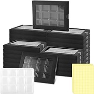 Gift Boxes for Wax Melts Plastic Mold with Box Wax Melt Boxes Crystal Clear Wax Melt Molds Wax Melts Containers for Wax Cubes Wax Tarts Wax Block (12 Cavity, Black)
