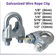 1/8" (3mm) to 1/2" (12mm) Galvanized Wire Rope Clip /U-Bolt Clamp /Pengetat Wayar /Clip For Clamping