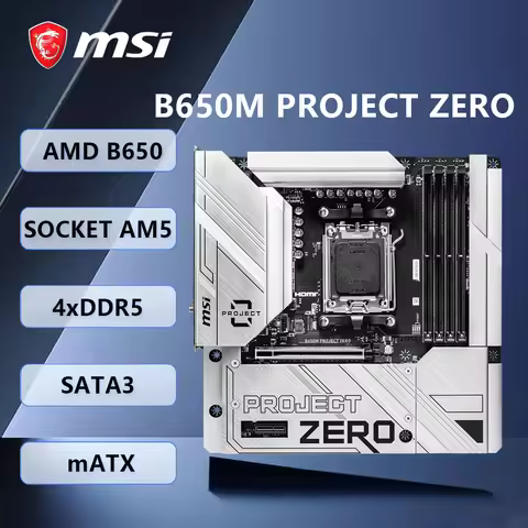 MSI B650M PROJECT ZERO Motherboard Support AMD B650 AM5 Ryzen 7 7800X3D 5 7600X 9 7950X 5 7500F 9 79