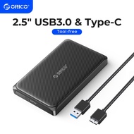 ORICO 2.5 Inch SATA to USB 3.0/Type-C  HDD Case USB3.0 MicroB External Hard Drive Disk Enclosure High-Speed UASP SSD Case for WD Seagate (2189U3-V1)