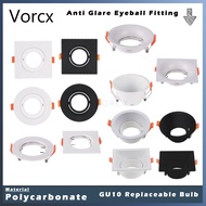 EB PC LED Eyeball Spotlight Fitting Anti Glare Black White Round Square