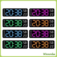 WINN Large Digital Wall Clock 9Inch LED Alarm Clock Big Screen Calendar Temperature