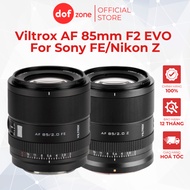 Viltrox AF 85mm F2 EVO Lens (Sony FE / Nikon Z) - Genuine