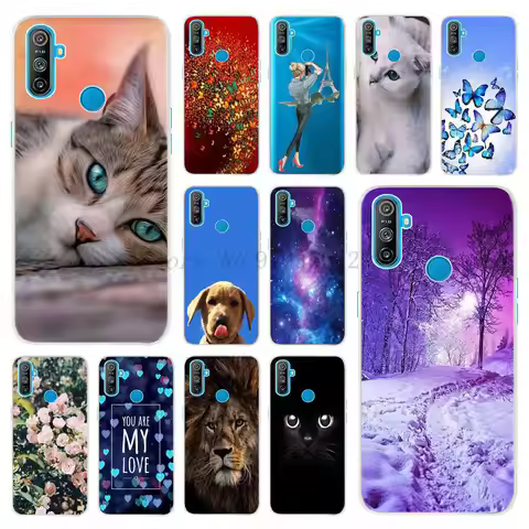 For Realme C3 Case Cover Soft Silicone TPU Patterned Back Cover For OPPO Realme C3 RMX2020 C 3 Realm