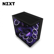 NZXT H9 Flow 黑 全景玻璃機殼 (ATX/Type-C/內建風扇側3後1/分艙設計/上蓋網孔/顯卡435mm/塔散165mm)