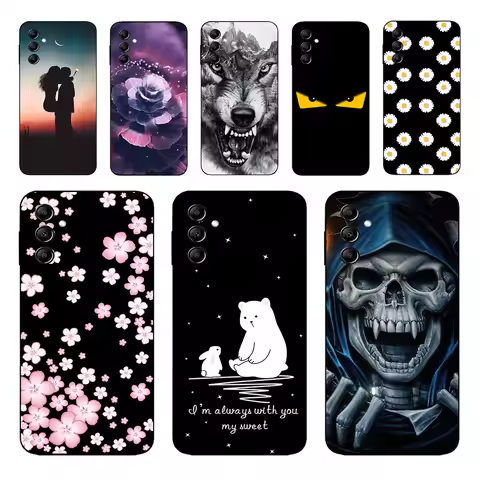 For Samsung A14 4G A 14 M14 5G Case Painted TPU Soft Silicone Black Funda for Samsung Galaxy A14 A14