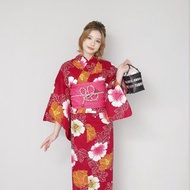 日本 和服 日本染色 梭織 女性 浴衣 腰封 2件組 F x38-a5 yukata