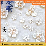 ACRYLIC FLOWER APPLICATION Pearl Beads Flower Beads Decorative Flower Beads Various Shapes Premium C