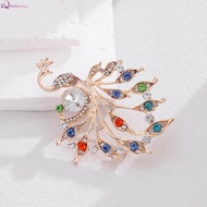 Peacock Brooch With Crystal Inlay Alloy Material For Wedding Party Gift