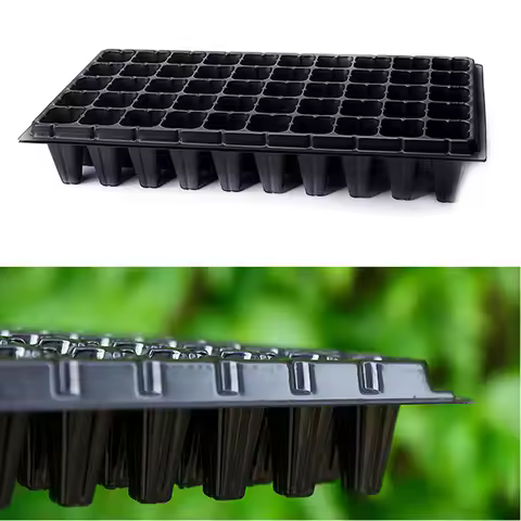 2pcs Seedling Trays 50 Holes Plastic Growing Tray Reusable Nursery Plate For Sprouting Seeds Ventila