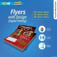 Flyers with design / A6 / DL / A5 / Leaflet / Brochure / Pamphlet / Printing (Digital Printing)