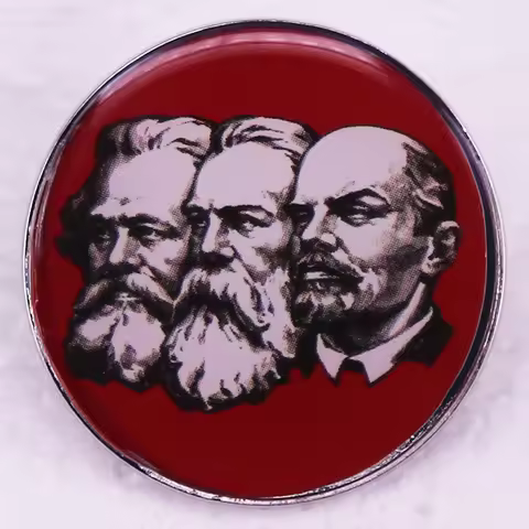 Marx Engels and Lenin Enamel Pin Brooch Socialist Communist Badge USSR Soviet Propaganda Poster Art