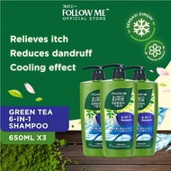 [TRIPLE PACK] FOLLOW ME Green Tea 6-in-1 Shampoo 650ml