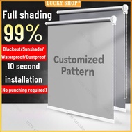 Custom Blackout Curtain Roller Blinds Blackout Blinds Ccurtain Non punching installation  window bli