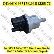 Vapor Canister Purge Solenoid Valve 06D133517B,06D133517C For VW Atlas,CC B7,Eos,Golf,Jetta,Passat B