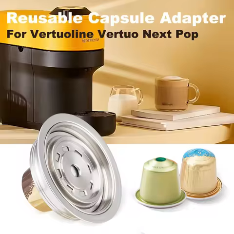 iCafilas Reusable Capsule Adapter For Vertuo Next Pop Machine Compatible with Nespresso Original Cof
