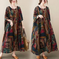 KRISTIN ABSTRAK DRESS TIPIS-   DRESS ABSTRAK   OVERSIZED/JUMBO