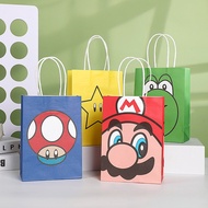 12pcs Super Mario Theme Gift Paper Bag Birthday Party Kraft Paper Bag Candy Bag