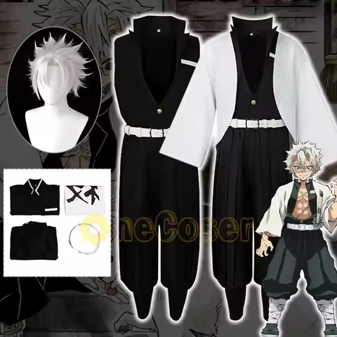Shinazugawa Cosplay Costume Anime Demon Slayer Sanemi Wig Swordsmith Village Arc Kimetsu no Yaiba Bl