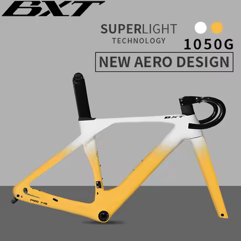 BXT 700C Carbon Road Bike Frame, Customize Color or Logo Aerodynamic Carbon Frame fit Di2, Disc Brak