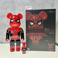 Bearbrick - Iron Man 400% &amp; 100% Spider Man Marvel Gear Joint High Quality Gear Sound be@rbrick Fashion Anime Action Figures Collection Gift