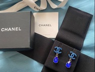 Chanel logo 經典耳環 罕有 全新 藍色 百搭 原價出售
