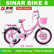 Sepeda Anak Perempuan Ukuran 16 18 20 Inch BNB SWAN Keranjang